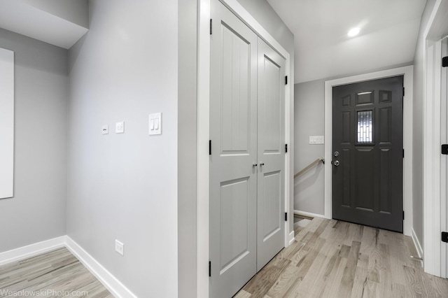 entrance foyer featuring light hardwood / wood-style floors