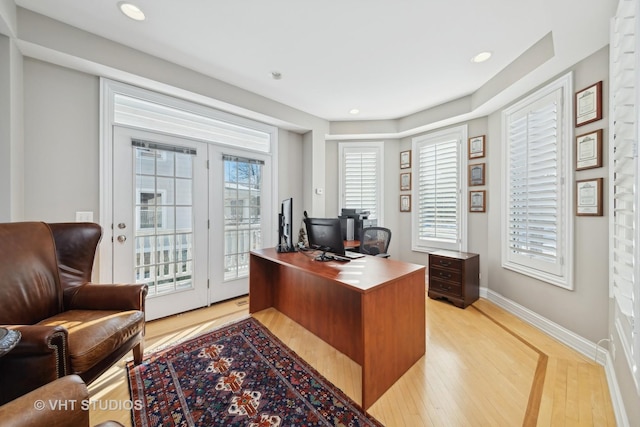 office featuring light hardwood / wood-style flooring