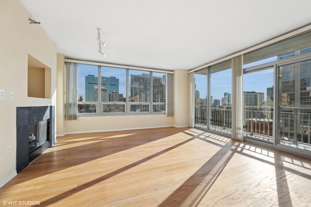 interior space with hardwood / wood-style flooring