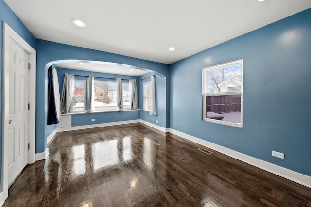 interior space featuring dark wood-type flooring