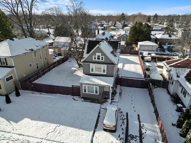 view of snowy aerial view