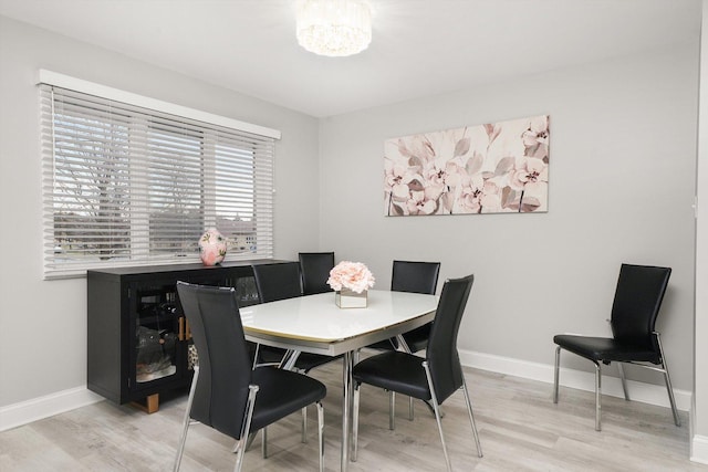 dining area featuring light hardwood / wood-style flooring