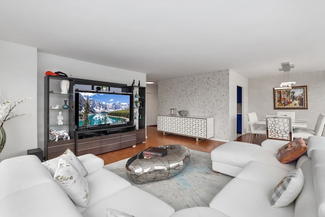 living room featuring wood-type flooring