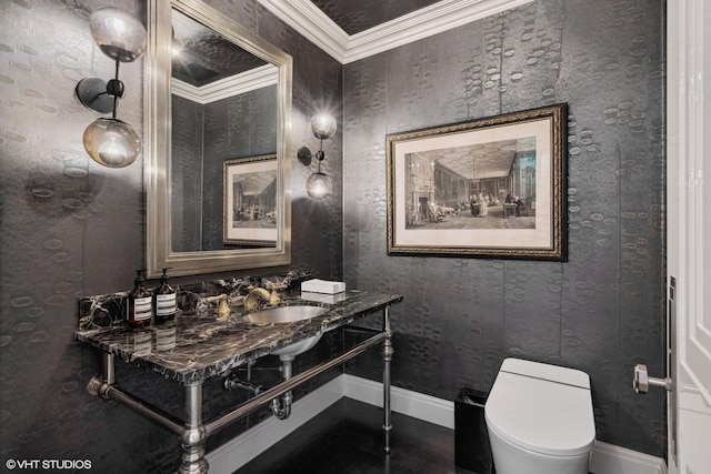1540 N Lake Shore Dr Unit 8N, Chicago, IL 60610 - bathroom with baseboards and ornamental molding