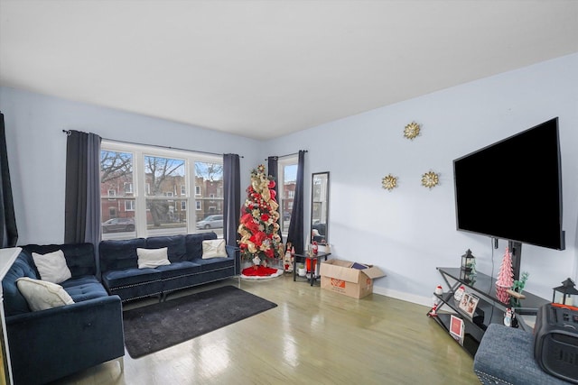 living room featuring hardwood / wood-style flooring