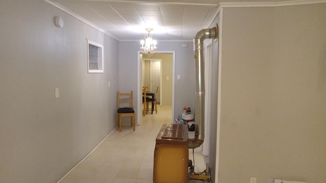 corridor with crown molding