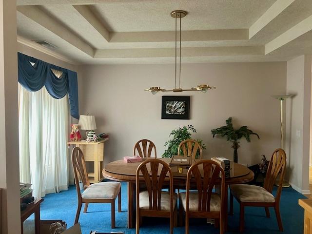 dining area featuring a raised ceiling