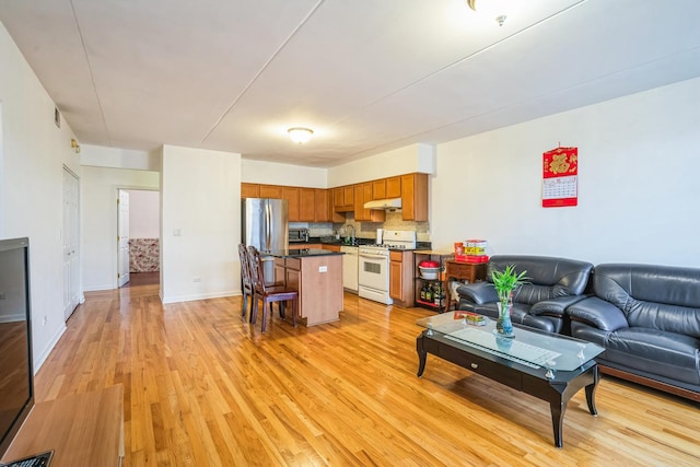 living room featuring light hardwood / wood-style floors