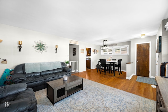 living room featuring hardwood / wood-style flooring