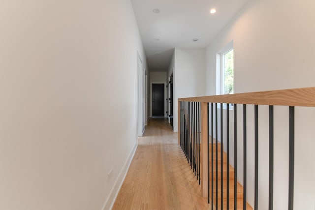 hall featuring light wood-type flooring