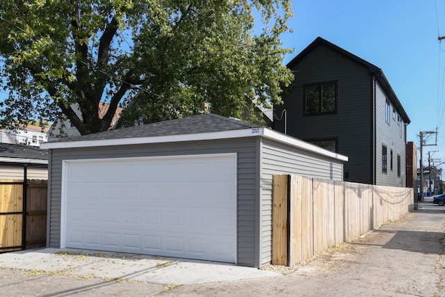 view of garage