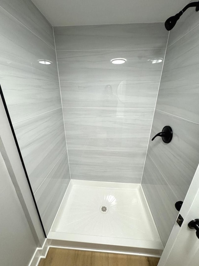 bathroom with a shower