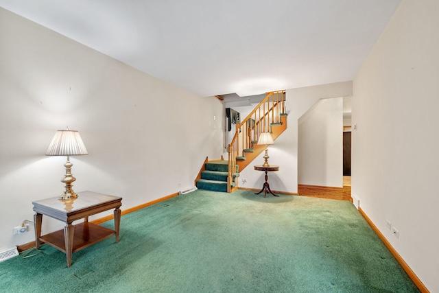 interior space featuring carpet flooring