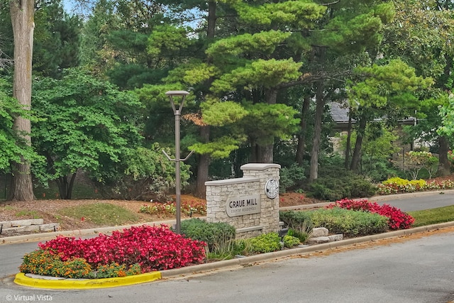 view of community sign