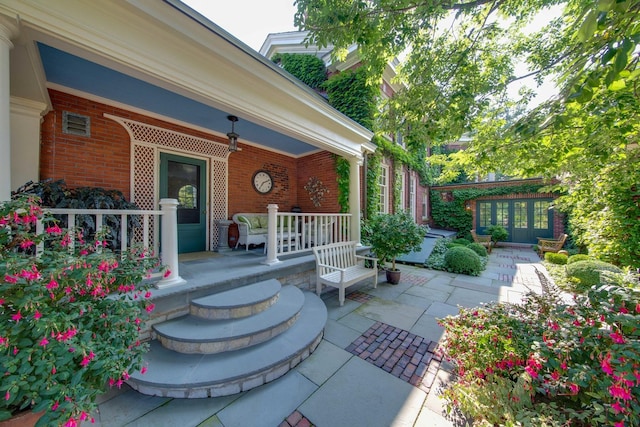 view of patio featuring covered porch