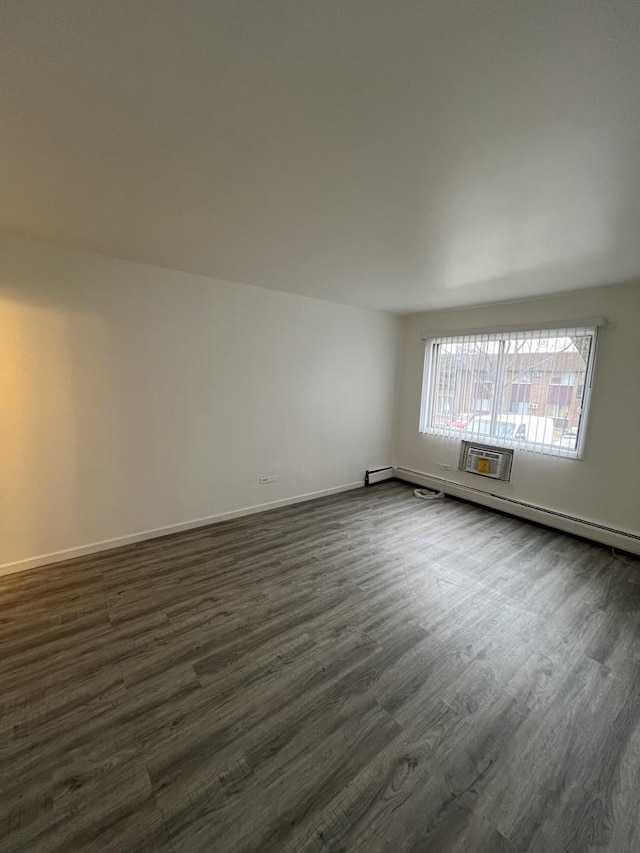 unfurnished room with dark hardwood / wood-style floors