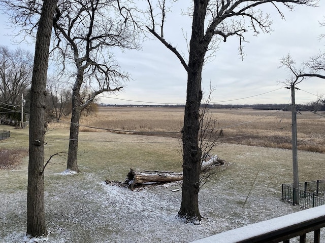 view of yard with a rural view