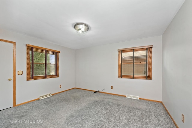 carpeted empty room featuring a wealth of natural light