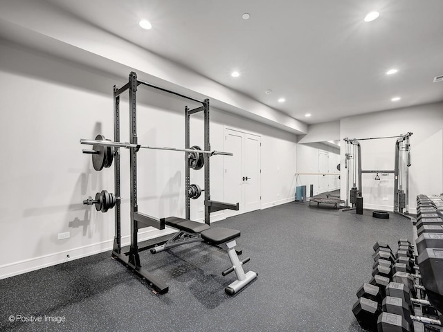 view of workout area