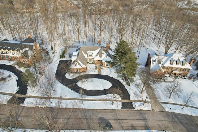 view of snowy aerial view