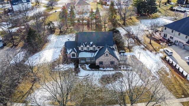 view of snowy aerial view