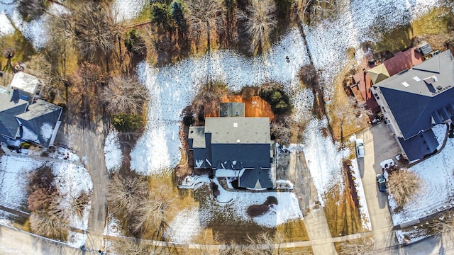 view of snowy aerial view