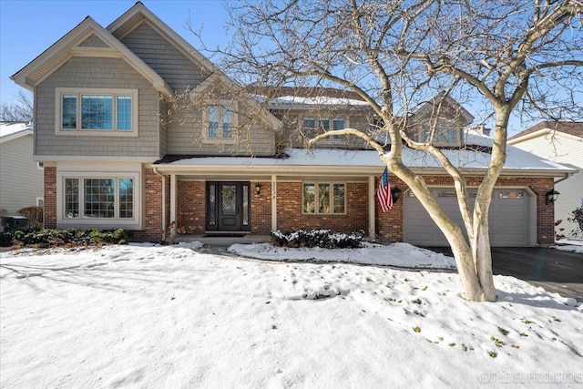 view of front of house with a garage