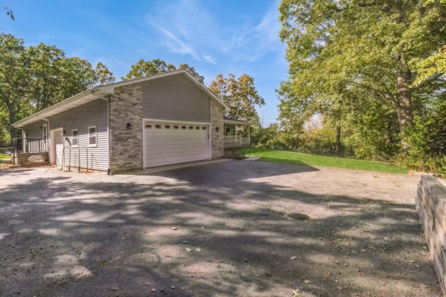 view of home's exterior featuring a garage