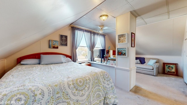 bedroom featuring light colored carpet