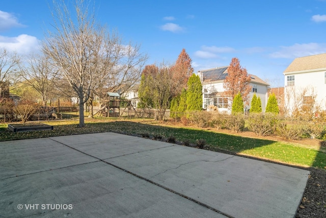 view of patio / terrace featuring a playground