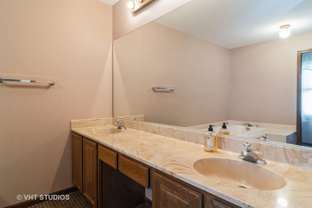 bathroom featuring tile patterned floors and vanity