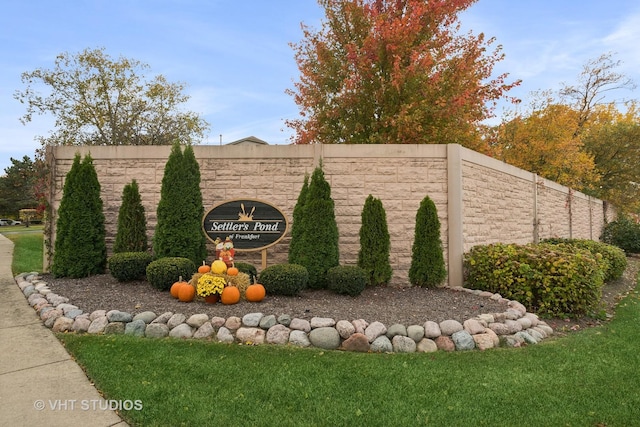 view of community sign