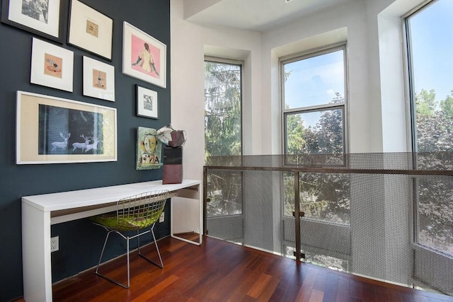 doorway to outside with hardwood / wood-style floors