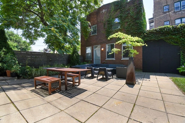 view of patio / terrace featuring an outdoor hangout area