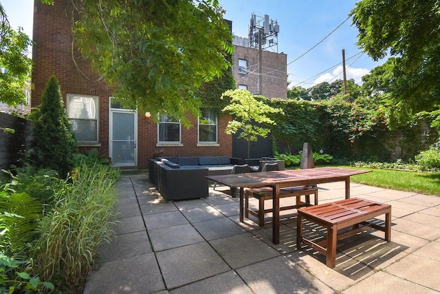 view of patio / terrace with an outdoor living space