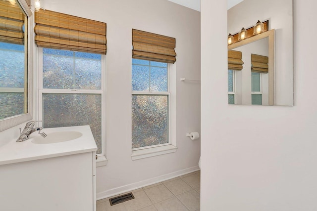 bathroom featuring vanity and tile patterned floors