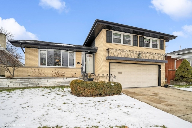 split level home featuring a garage