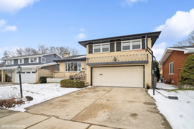 front of property with a garage