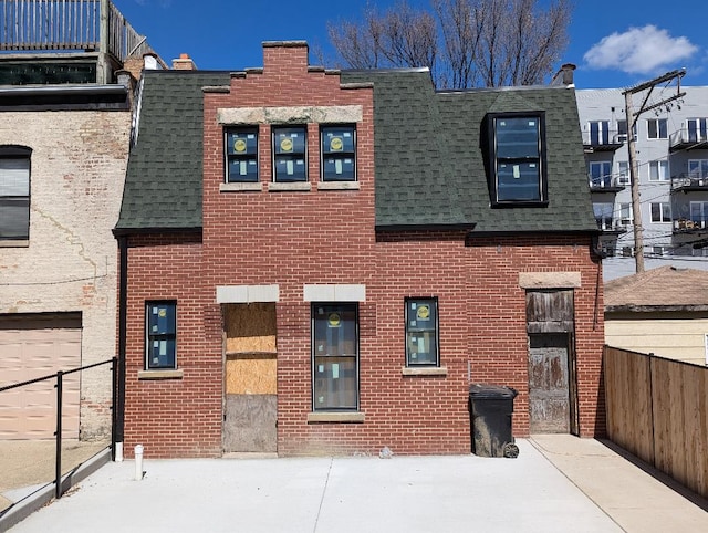 view of building exterior with a garage