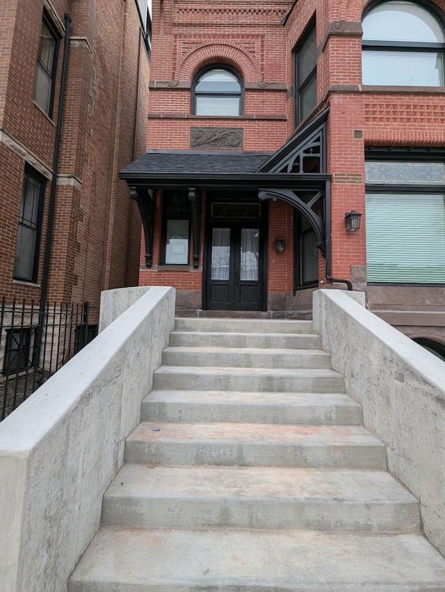 property entrance with french doors