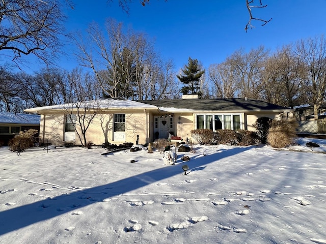 view of single story home