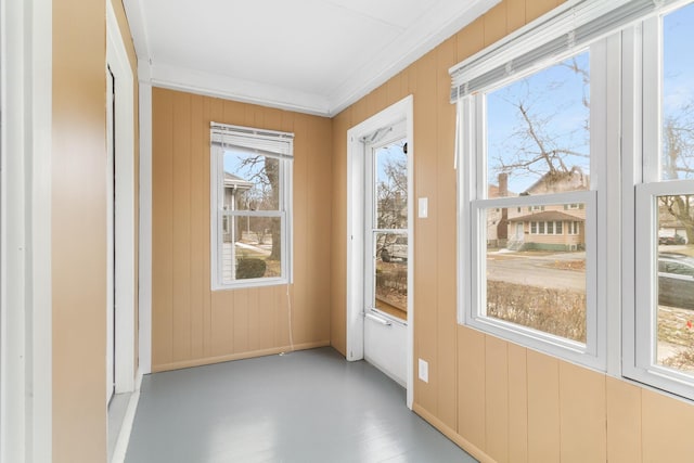 view of unfurnished sunroom