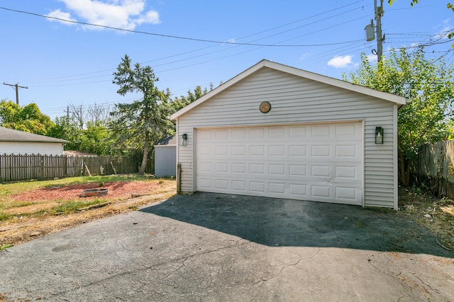 view of garage