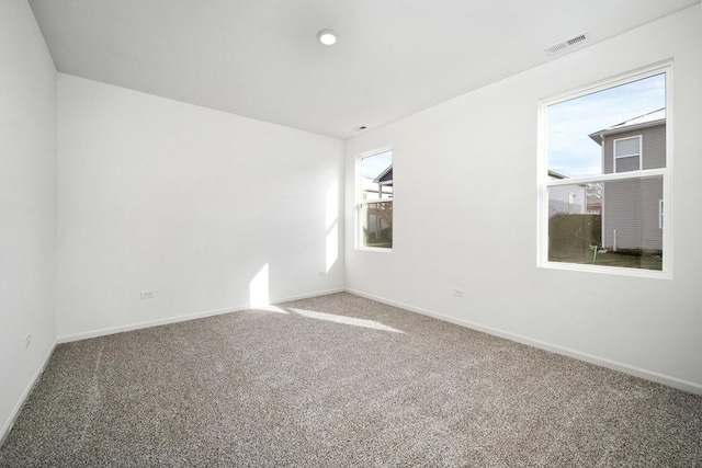 carpeted spare room with a wealth of natural light