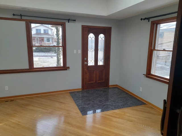 foyer entrance featuring hardwood / wood-style flooring