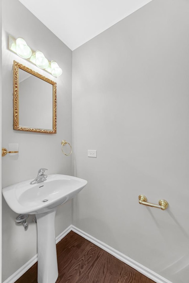 bathroom featuring hardwood / wood-style flooring