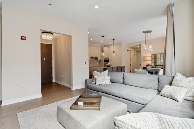 living room featuring hardwood / wood-style floors