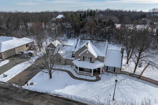 view of snowy aerial view