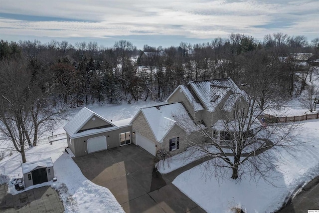 view of snowy aerial view