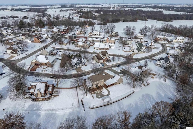 view of snowy aerial view